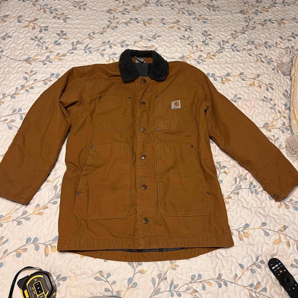 Carhartt Camel Colored Fleece Lined Work Jacket Coat Youth L/G (14–16)
